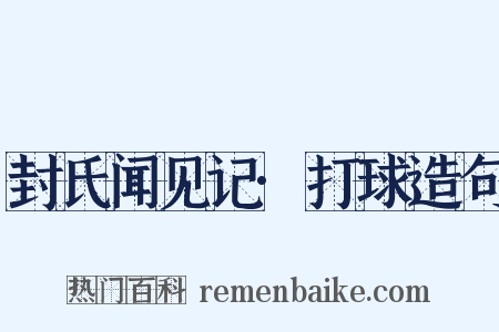 封氏闻见记·打球造句是什么意思的图片